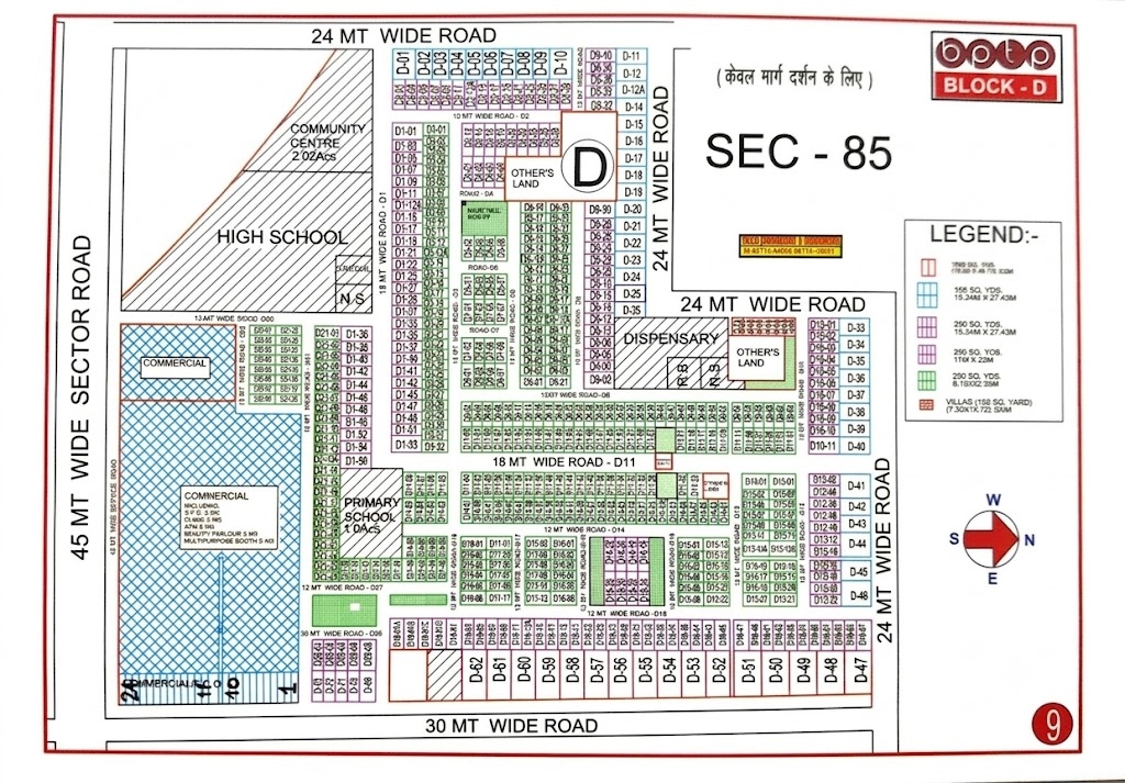 BPTP D Block Plots Layout Map